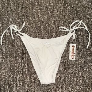 Frankie's Bikinis Classic White Tie-Side Bikini Bottom